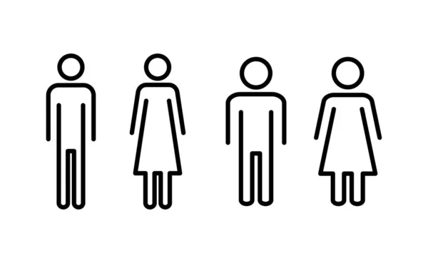 网络应用和移动应用的男女图标向量 男女符号和符号 女孩和男孩 — 图库矢量图片