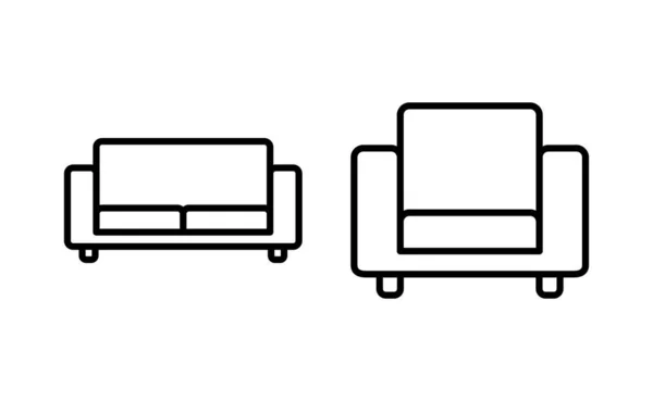 Canapé Icône Vecteur Pour Web Application Mobile Signe Symbole Canapé — Image vectorielle