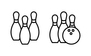 Bowling icon vector for web and mobile app. bowling ball and pin sign and symbol.