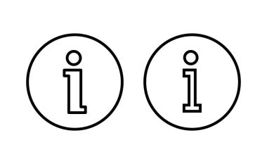 Web ve mobil uygulama için bilgi simgesi vektörü. İmza ve sembol hakkında. Faq simgesi