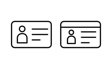 Web ve mobil uygulama için lisans simgesi vektörü. Kimlik kartı simgesi. Sürücü ehliyeti, personel kimlik kartı 