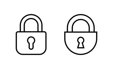 Web ve mobil uygulama için simge vektörünü kilitle. Asma kilit işareti ve sembol. Şifreleme simgesi. Güvenlik sembolü