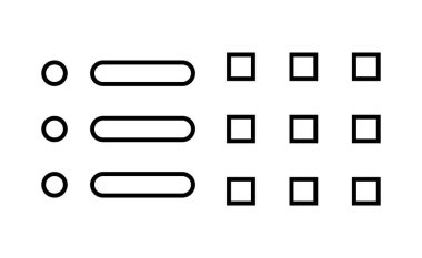 Web ve mobil uygulama için menü simgesi vektörü. Web menü işareti ve sembol. Hamburger menüsü sembolü