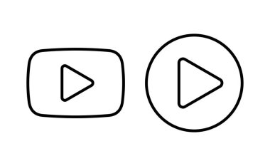 Web ve mobil uygulama için Simge vektörünü oynat. Düğme işareti ve sembolü çal