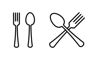 Web ve mobil uygulama için kaşık ve çatal simgesi vektörü. kaşık, çatal ve bıçak ikonu vektörü. Restoran işareti ve sembolü