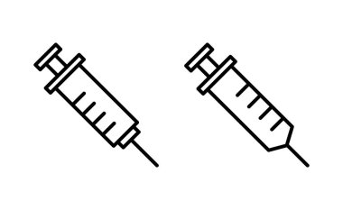 Web ve mobil uygulama için şırınga ikonu vektörü. İğne işareti ve sembol. Aşı simgesi