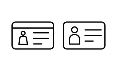 Web ve mobil uygulama için lisans simgesi vektörü. Kimlik kartı simgesi. Sürücü ehliyeti, personel kimlik kartı 