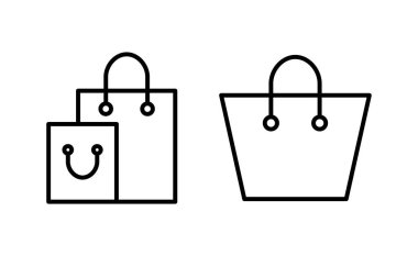 Ağ ve mobil uygulama için alışveriş poşeti ikonu vektörü. Alışveriş işareti ve sembol