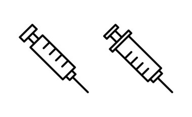Web ve mobil uygulama için şırınga ikonu vektörü. İğne işareti ve sembol. Aşı simgesi
