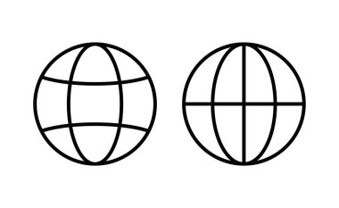 Web ve mobil uygulama için web simgesi vektörü. Web tabelalarına ve sembollere git. Web tıklama simgesi. Genel arama simgesi