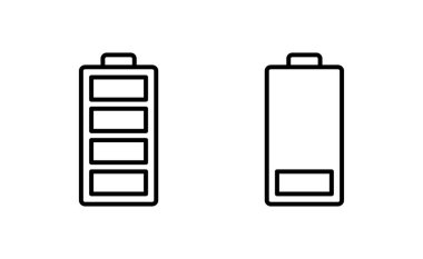 Battery icon vector for web and mobile app. battery charging sign and symbol. battery charge level