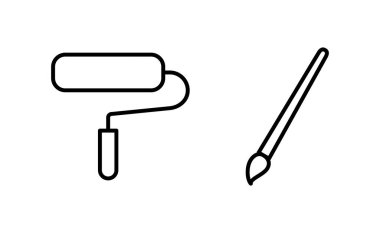 Web ve mobil uygulama için simge vektörünü boya. Boya fırçası işareti ve sembol. boyama silindiri vektörü