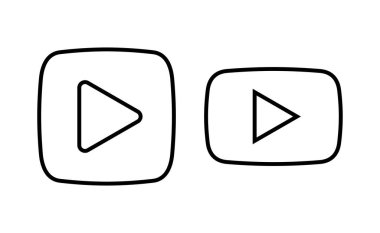 Web ve mobil uygulama için Simge vektörünü oynat. Düğme işareti ve sembolü çal