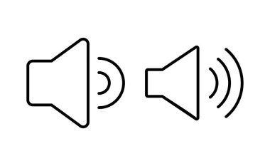 Web ve mobil uygulama için ikon vektörü. Ses düzeyi ve sembol. Hoparlör ikonu. ses sembolü