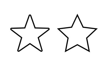 Web ve mobil uygulama için Yıldız Simgesi vektörü. Reyting işareti ve sembol. favori yıldız simgesi