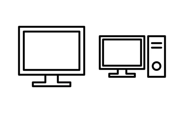 Computer Icon Vector Web Mobile App Computer Monitor Sign Symbol — Vector de stock