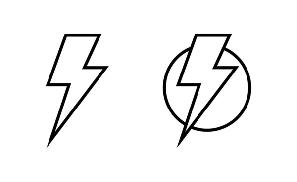 Lightning Ikon Vektor Web Mobil Alkalmazás Elektromos Jel Szimbólum Teljesítmény — Stock Vector