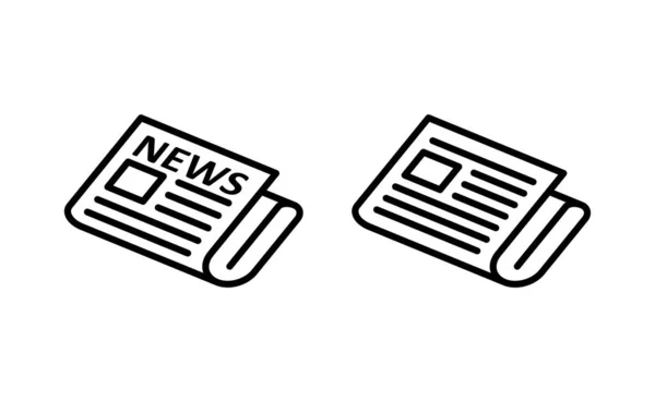 Вектор Піктограм Газети Веб Мобільного Додатку Новинний Паперовий Знак Символ — стоковий вектор