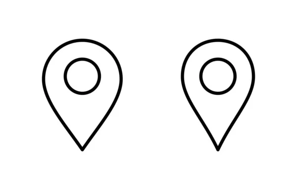 Вектор Пин Иконок Веб Мобильного Приложения Знак Местоположения Символ Значок — стоковый вектор