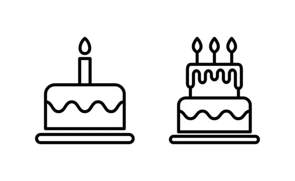 Cake Icon Vector Web Mobile App Cake Sign Symbol Birthday — Vector de stock