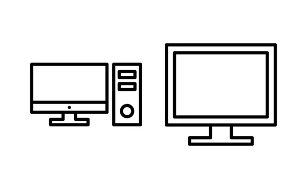 Computer Icon Vector Web Mobile App Computer Monitor Sign Symbol — Stockový vektor