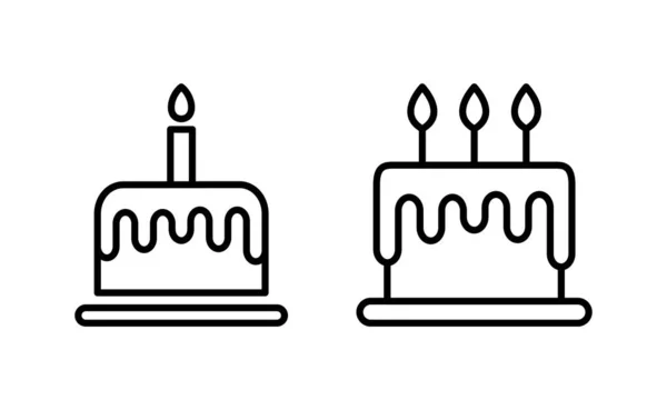 Cake Icon Vector Web Mobile App Cake Sign Symbol Birthday — Vettoriale Stock
