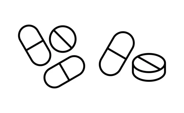 Вектор Иконок Таблеток Веб Мобильного Приложения Иконка Капсулы Символ Наркотика — стоковый вектор