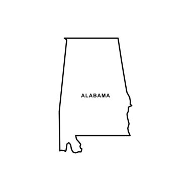 Alabama harita simgesi. Alabama simge vektörü