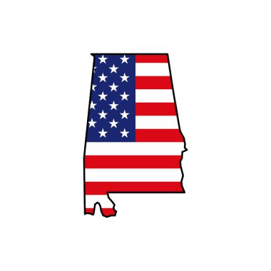 Alabama harita simgesi. Alabama simge vektörü