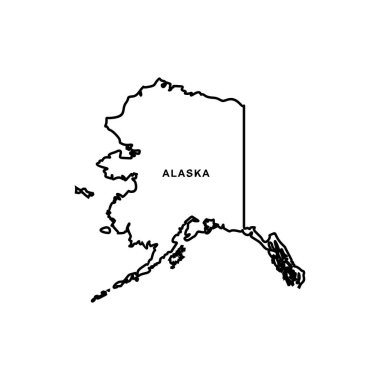 Alaska haritası simgesi. Alaska simge vektörü