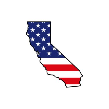 Kaliforniya harita ikonu. California simge vektörü