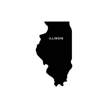 Illinois harita simgesi. Illinois simge vektörü