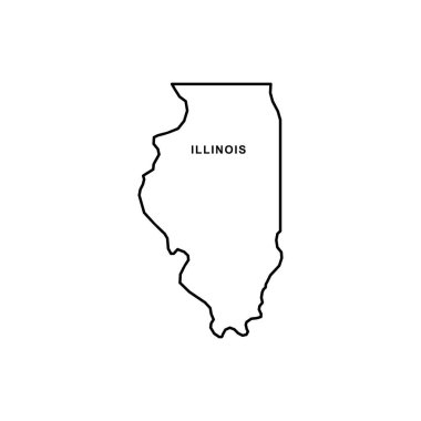 Illinois harita simgesi. Illinois simge vektörü