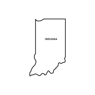 Indiana harita simgesi. Indiana simge vektörü