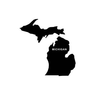 Michigan harita simgesi. Michigan simge vektörü