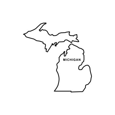 Michigan harita simgesi. Michigan simge vektörü