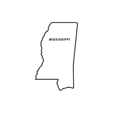 Mississippi harita simgesi. Mississippi simge vektörü