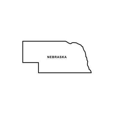 Nebraska harita simgesi. Nebraska simge vektörü