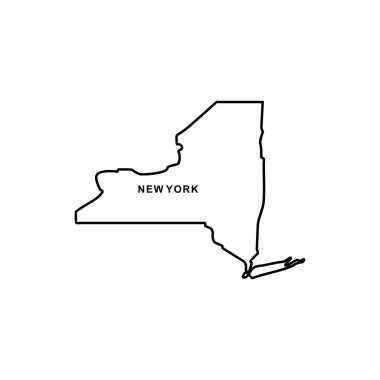 New York haritası simgesi. New York simge vektörü