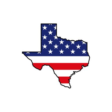 Teksas haritası simgesi. Teksas simge vektörü