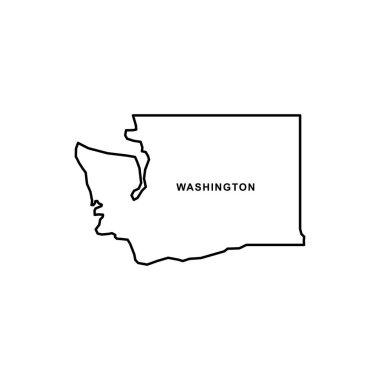 Washington harita simgesi. Washington simge vektörü