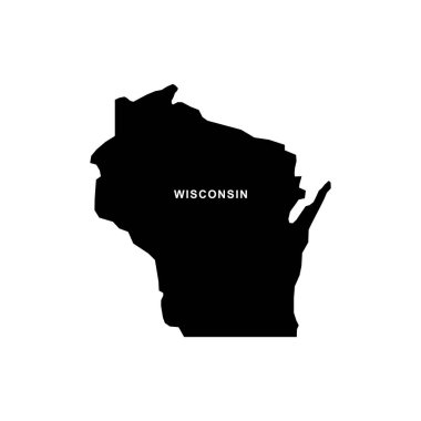 Wisconsin harita simgesi. Wisconsin simge vektörü