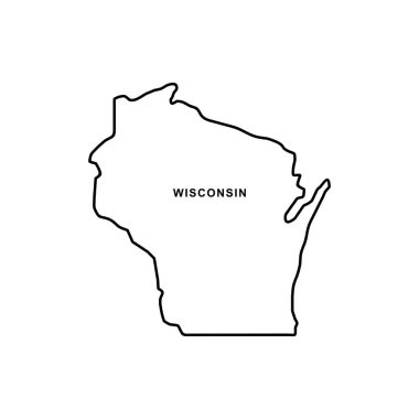 Wisconsin harita simgesi. Wisconsin simge vektörü