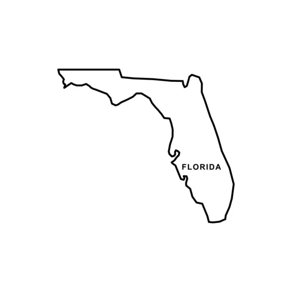 Florida Kort Ikon Ikonvektor Florida – Stock-vektor