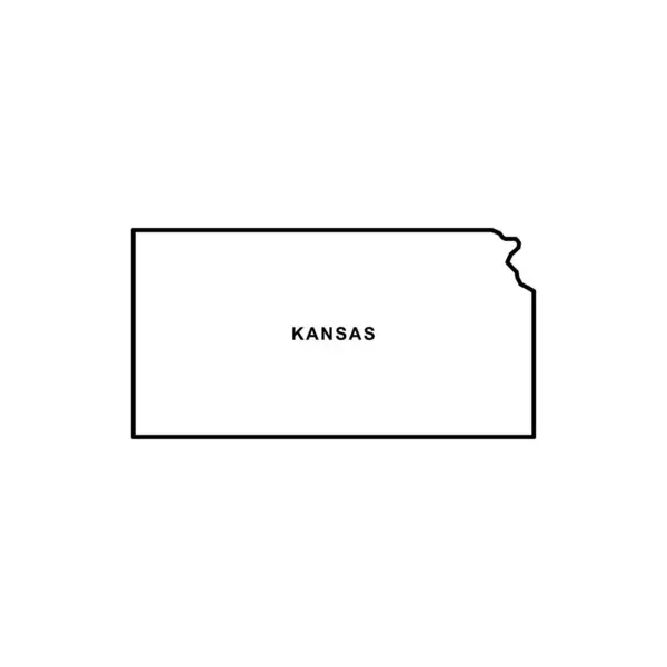 Stock vector Kansas map icon. Kansas icon vector