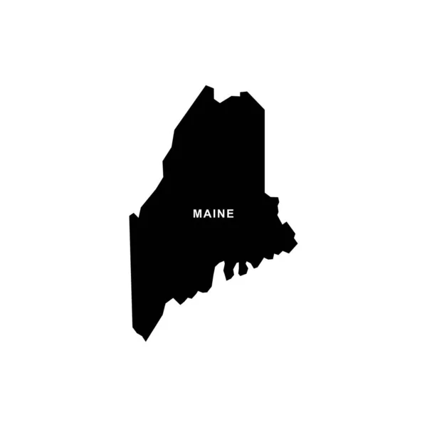 Maine Mapa Icono Maine Vector Icono — Vector de stock