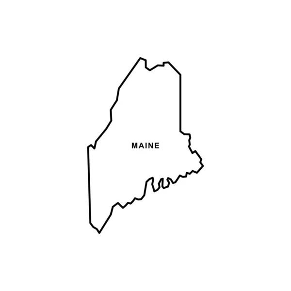 Maine Térkép Ikon Maine Ikon Vektor — Stock Vector