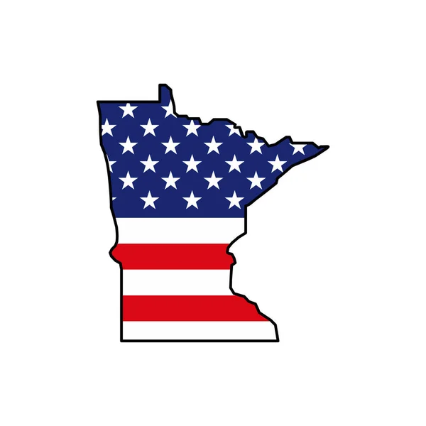 Ikona Mapy Minnesoty Vektor Ikony Minnesota — Stockový vektor
