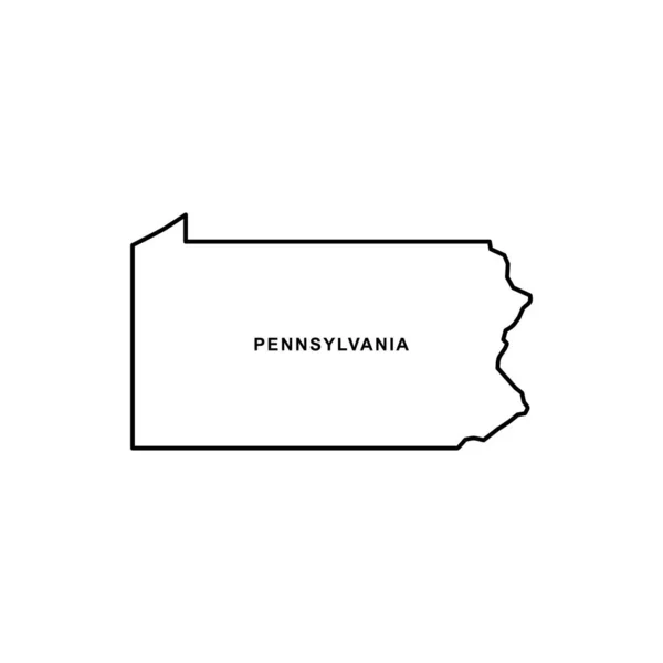 ペンシルベニア州の地図アイコン ペンシルベニア州のアイコンベクトル — ストックベクタ