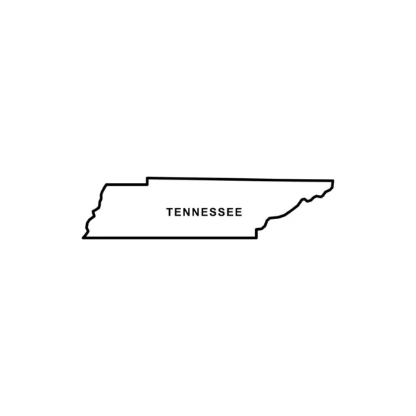 Ícone Mapa Tennessee Vector Ícone Tennessee — Vetor de Stock